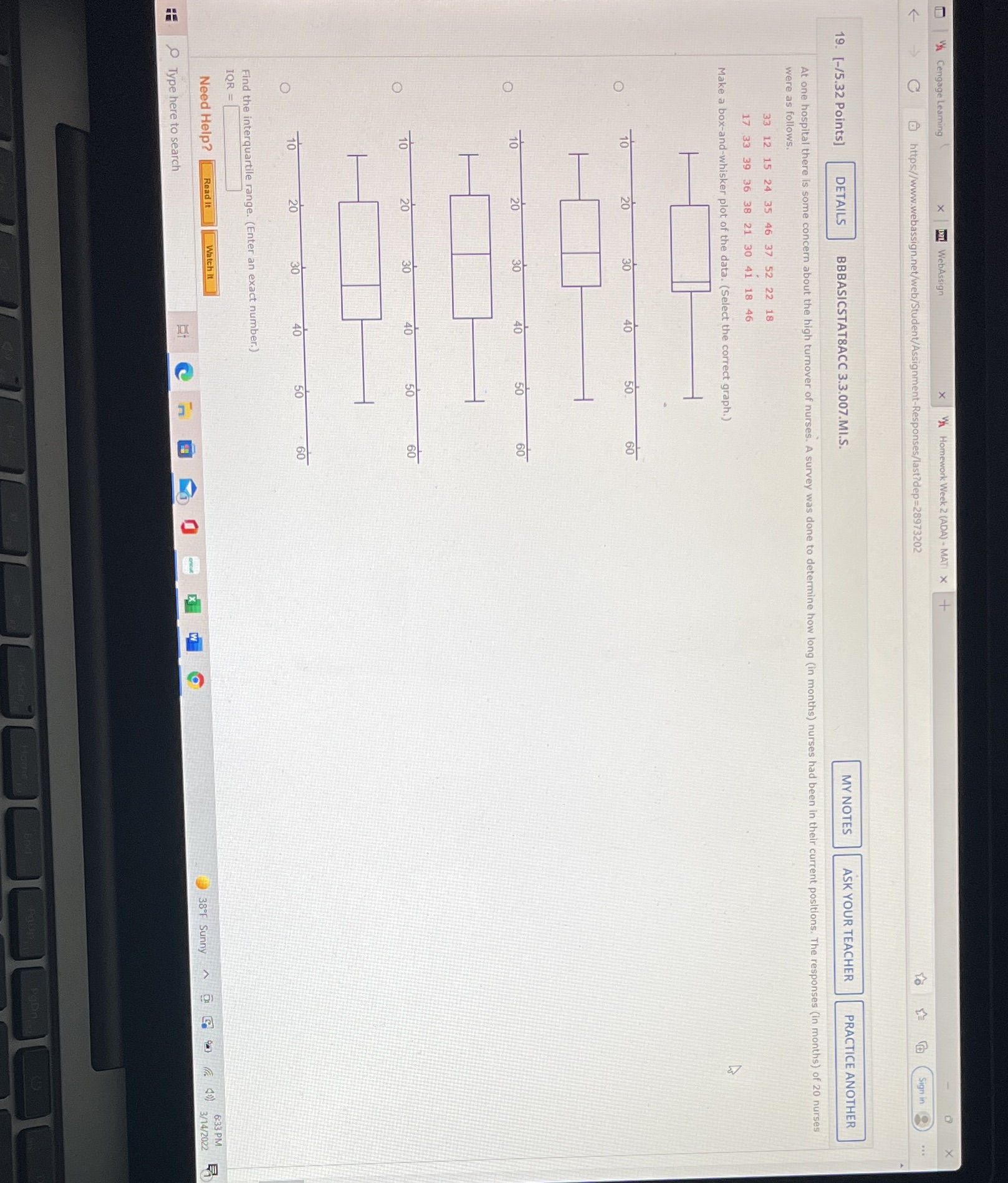 Cengage Learning x |DZ WebAssign x X Homework Week 2 (ADA)
