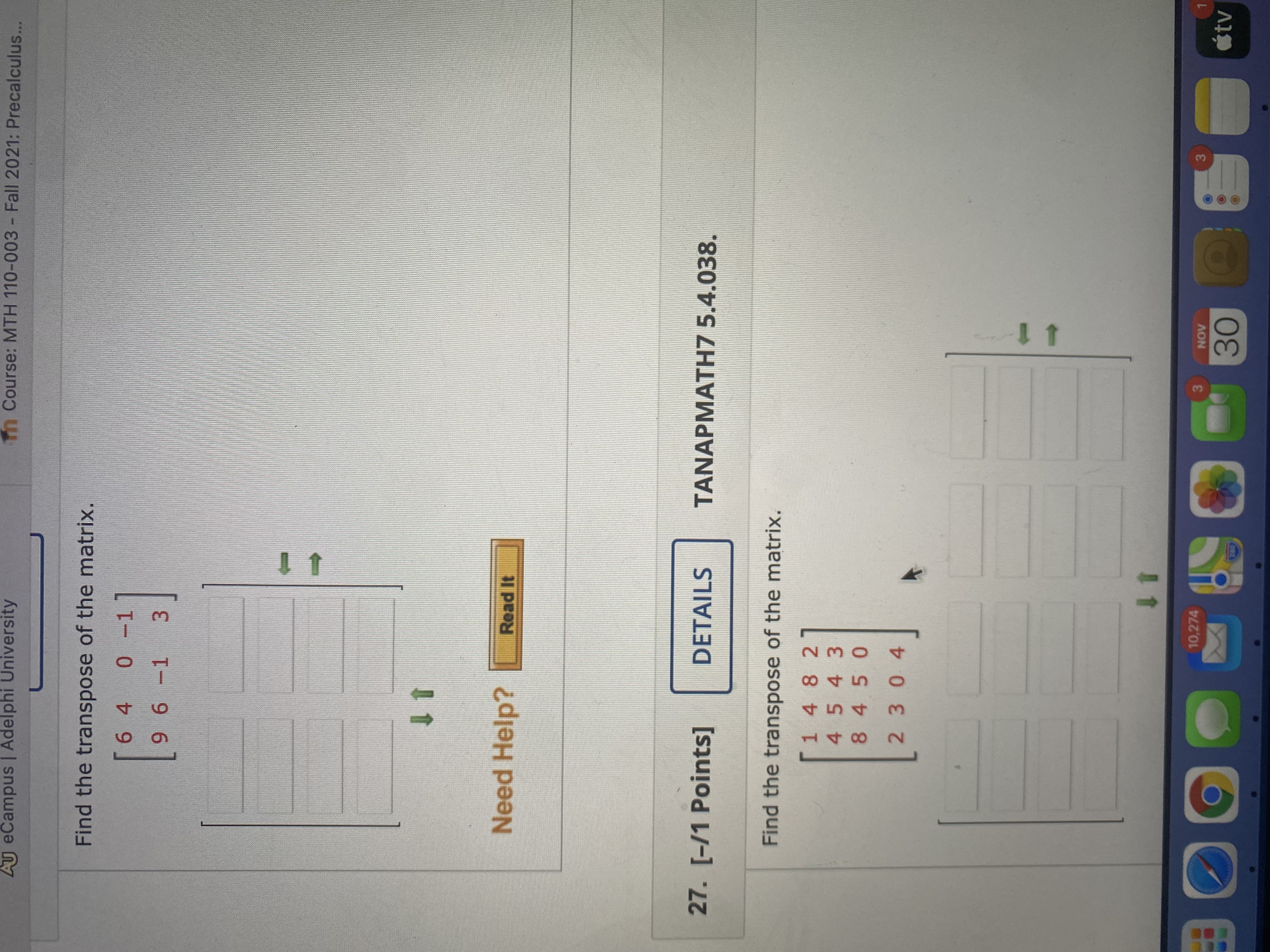 A = [83] and B = -3 Find a matrix X satisfying