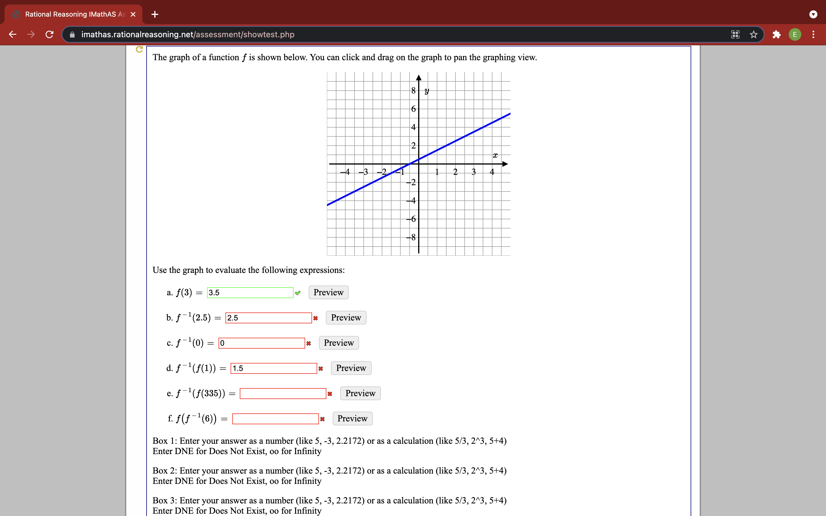  5 Rational Reasoning IMathAS As X K C imathas.rationalreasoning.net/assessment/showtest.php E The