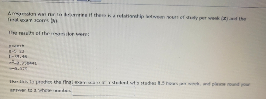 how to solve A regression was run to determine if there is