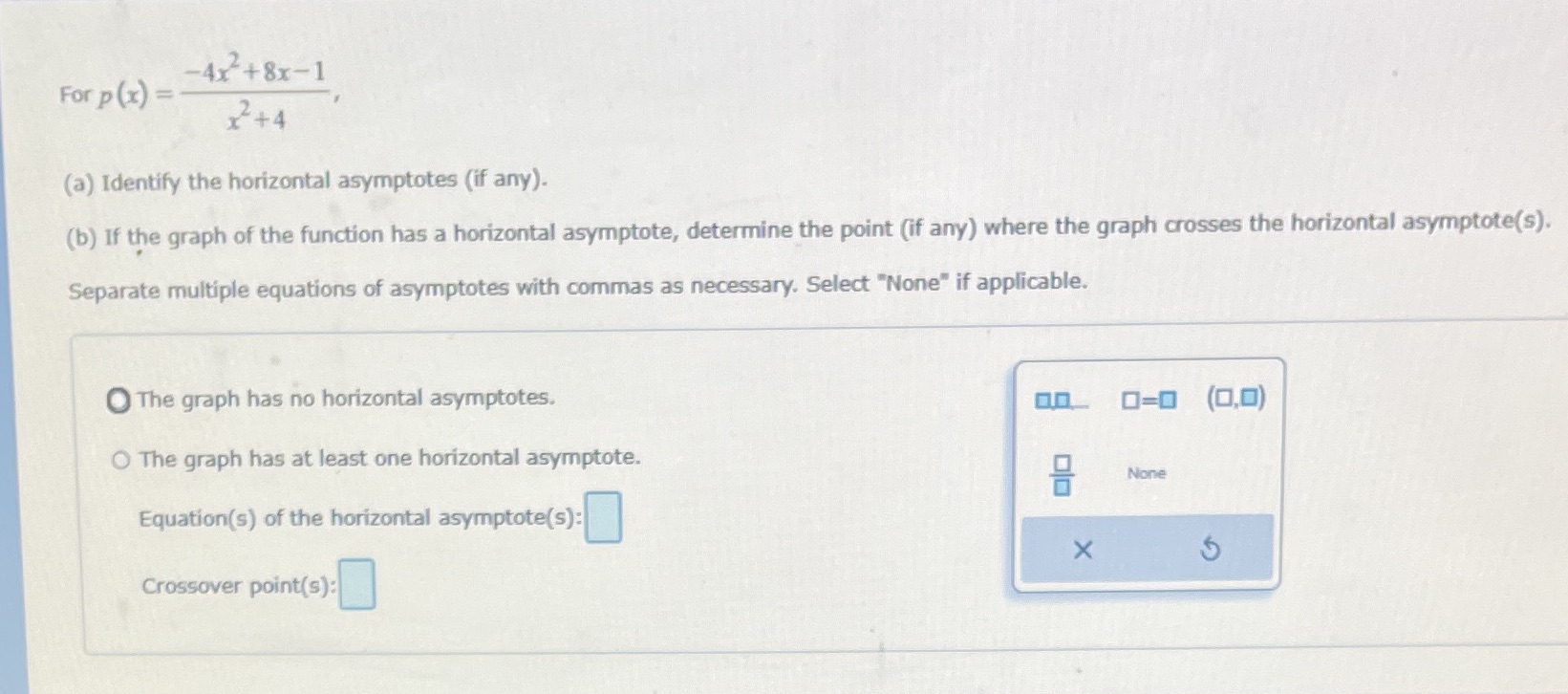  For p ( x ) -4x2 + 8x - 1 12+4