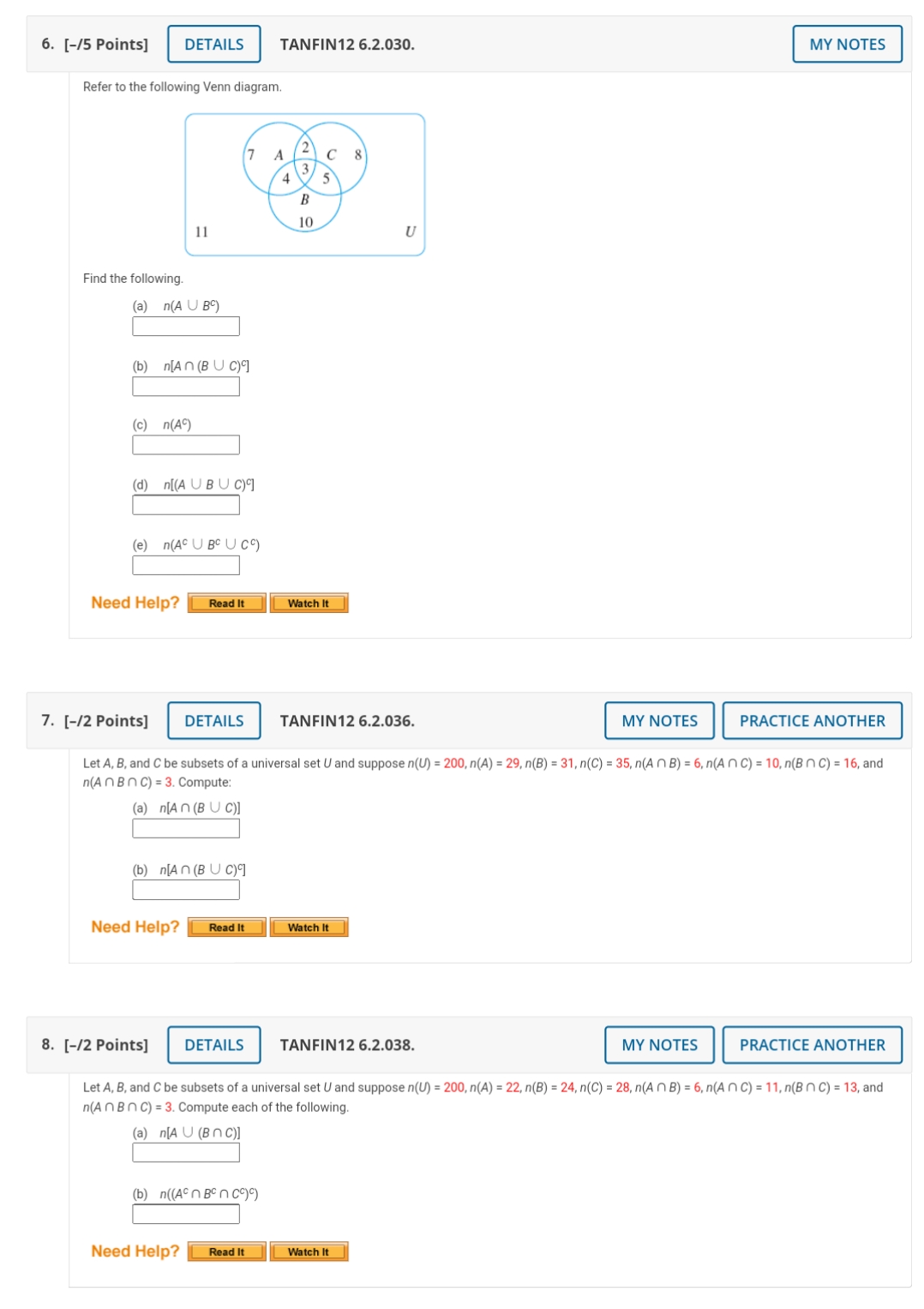 Finite Math 200 Question Help 6. [-/5 Points] DETAILS TANFIN 12 6.2.030.