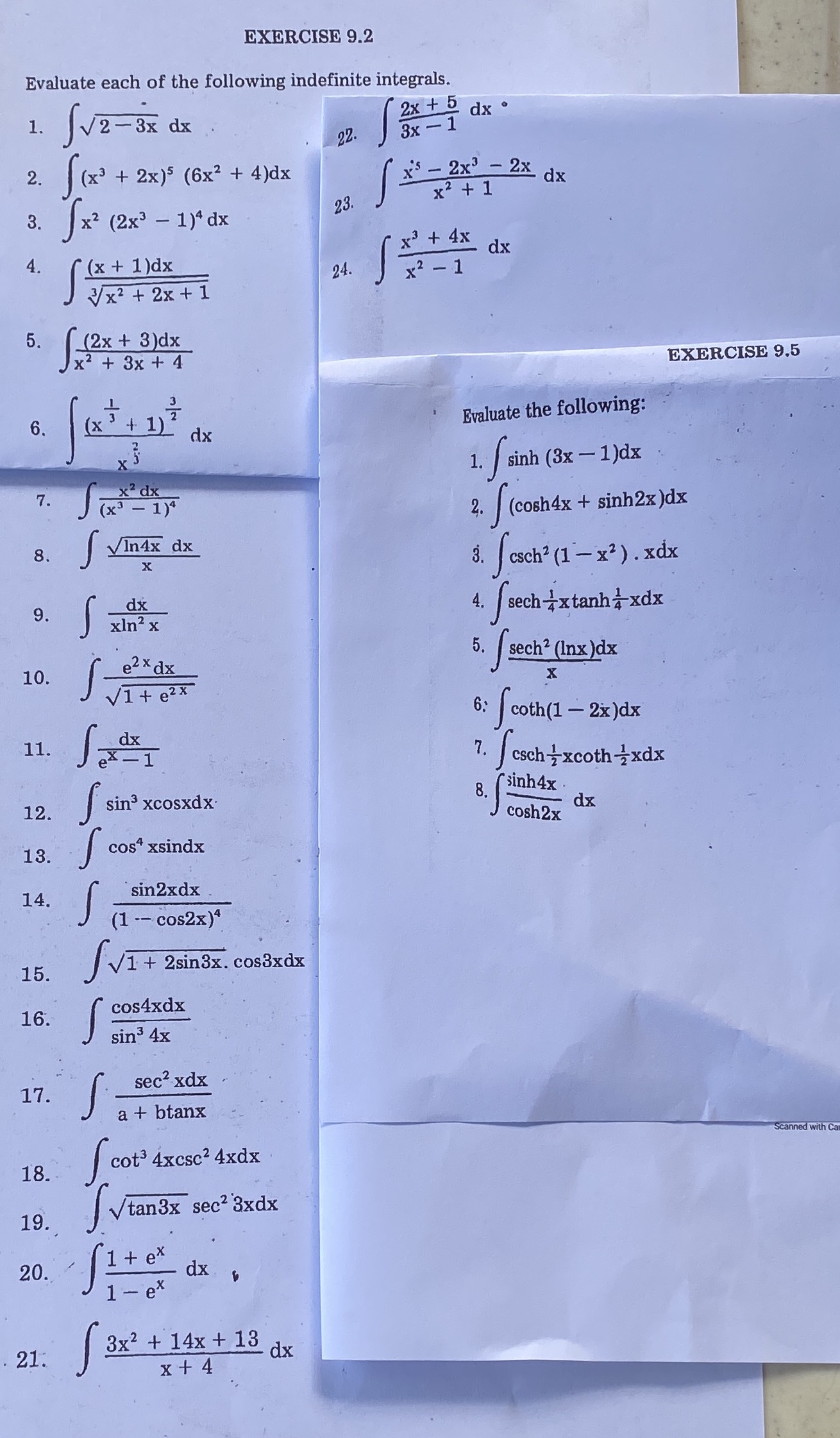 This is Differential and Integral Calculus. 9.2 , 9.5I need help. Thankyou