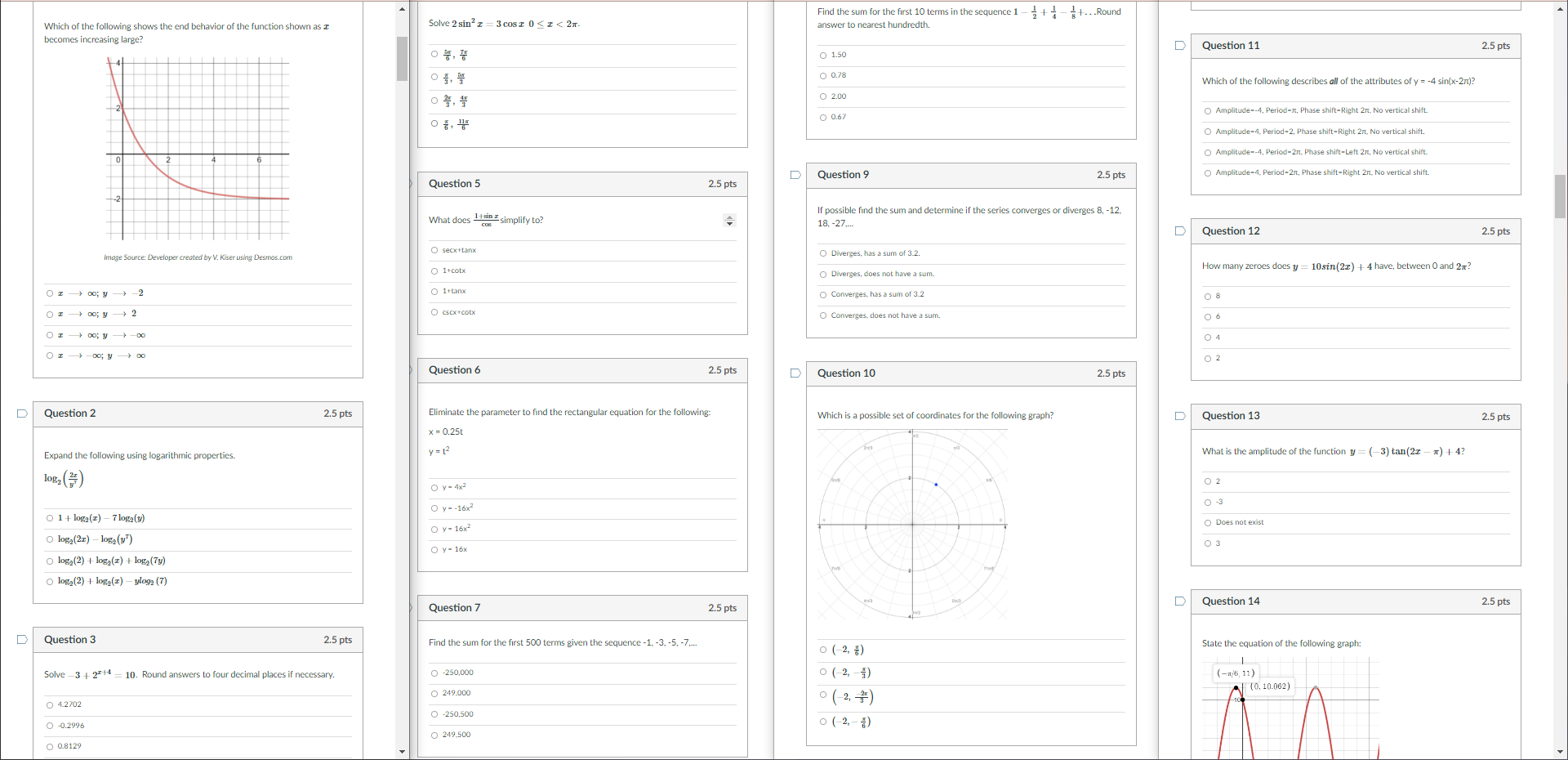 Find the sum for the first 10 terms in the sequence