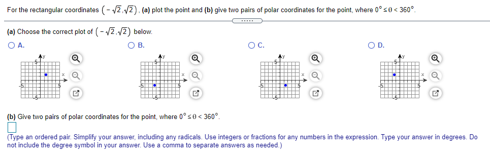  For the rectangular coordinates [- 513115] 1 (a) plot the point