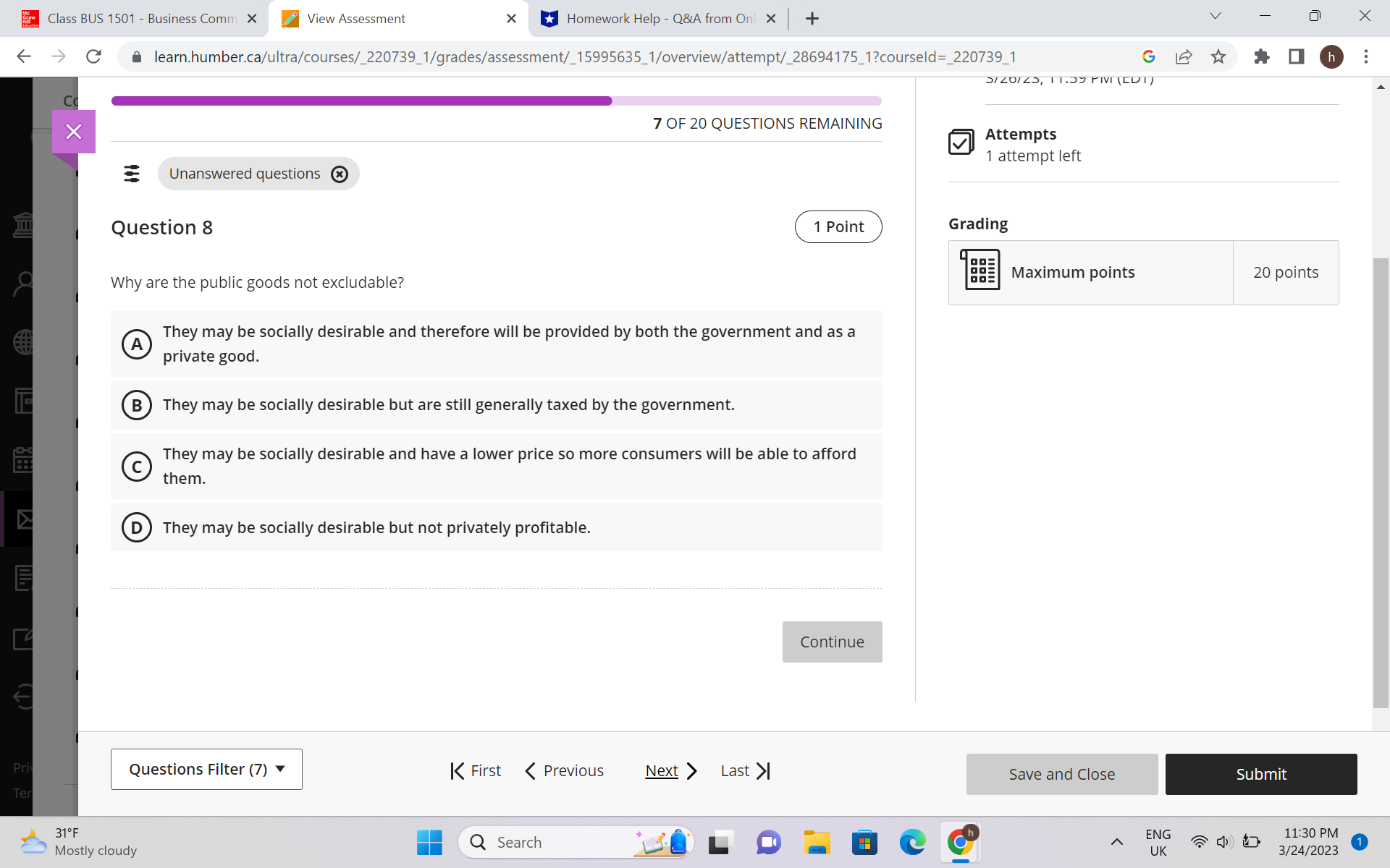 20 points Price P3 Po X Private Cost P2 Q1 Qo Quantity