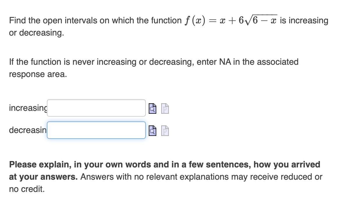  Find the open intervals on which the function f (x) =
