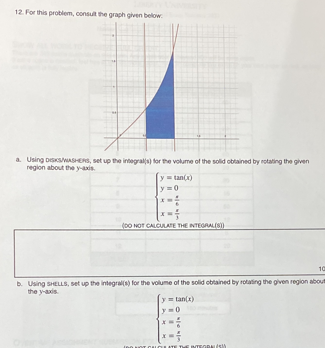  12. For this problem, consult the graph given below: a. Using