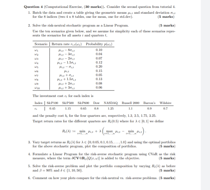 of scenarios and X C R" be an arbitrary set. Consider the