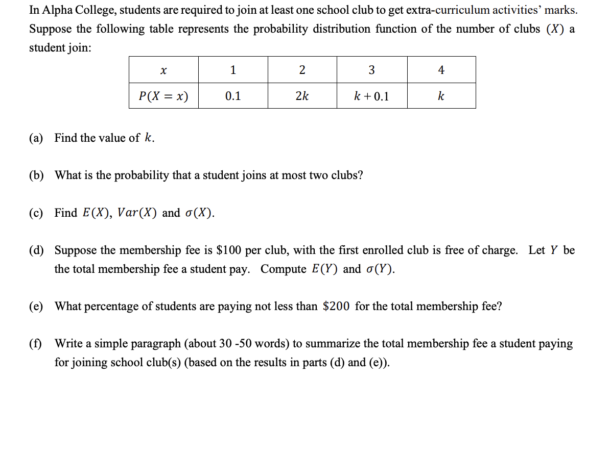 and French. Each student must enroll one and only one of the