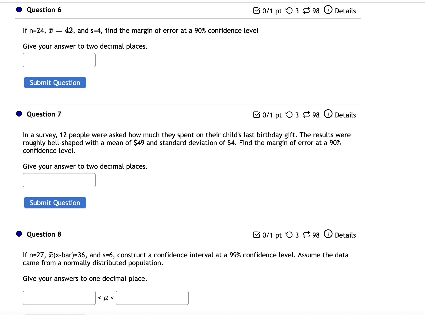 Details Assume that a sample is used to estimate the mean tip
