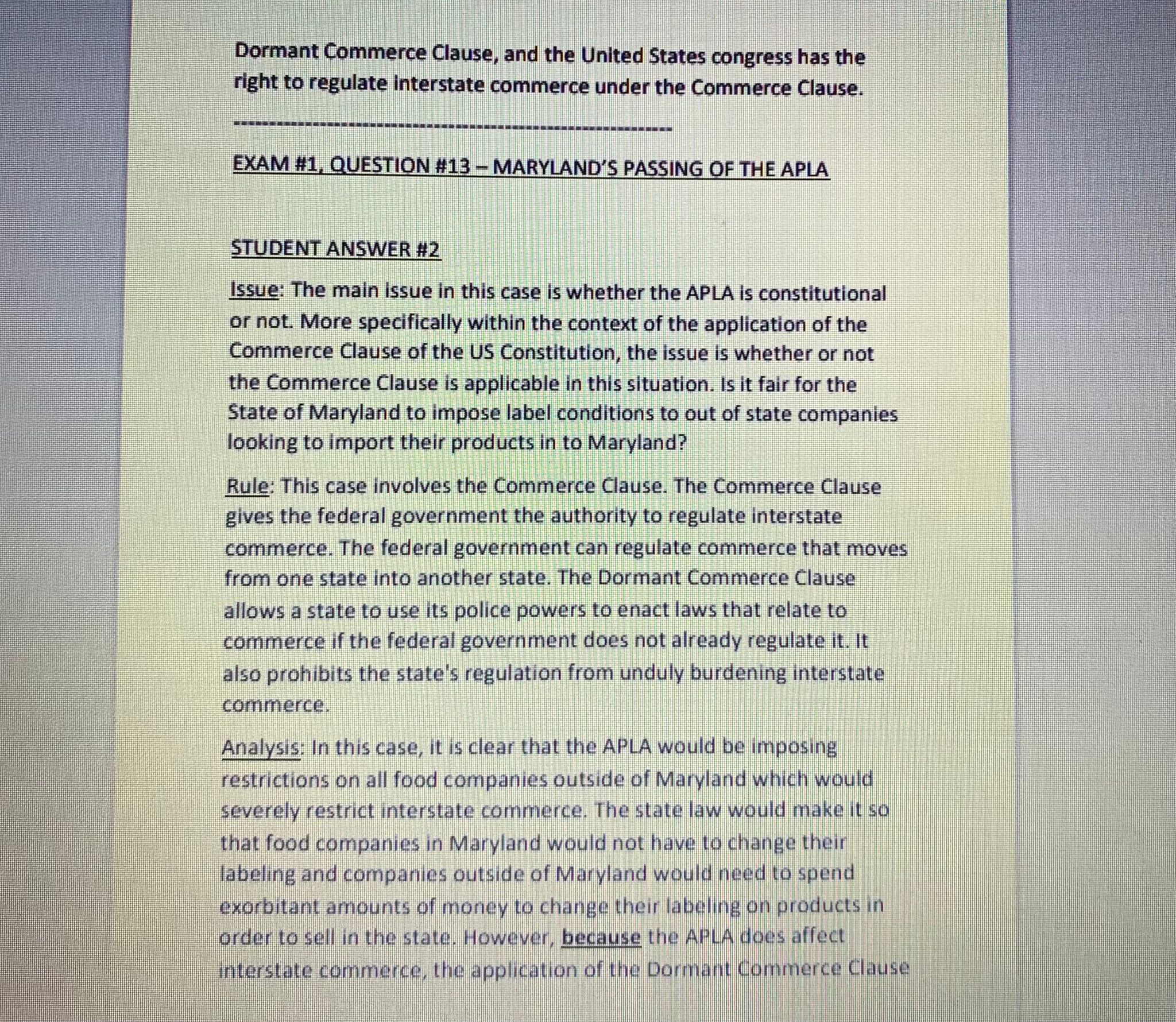 Identify the legal issue, the appropriate legal principle/rule/concept/law, apply the law, and