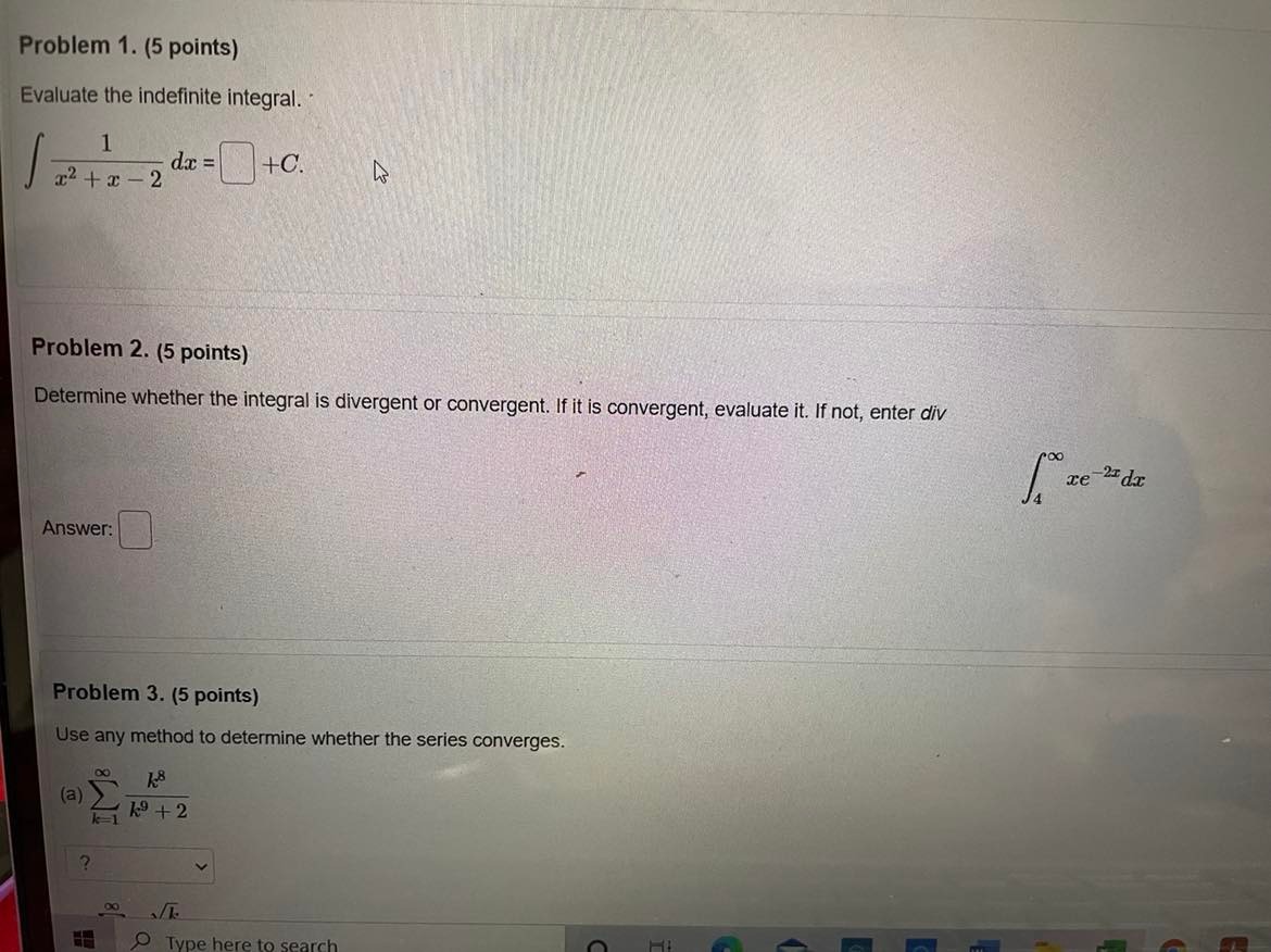  Problem 1. (5 points) Evaluate the indefinite integral. x2 + x