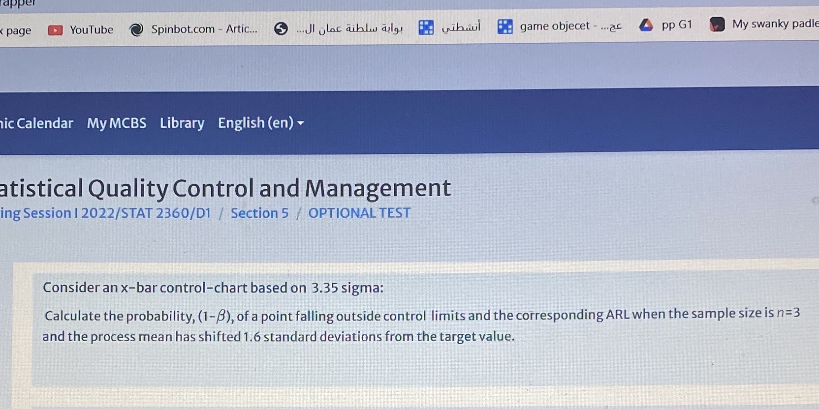 page YouTube Spinbot.com - Artic... lic Calendar My MCBS Library English (en)
