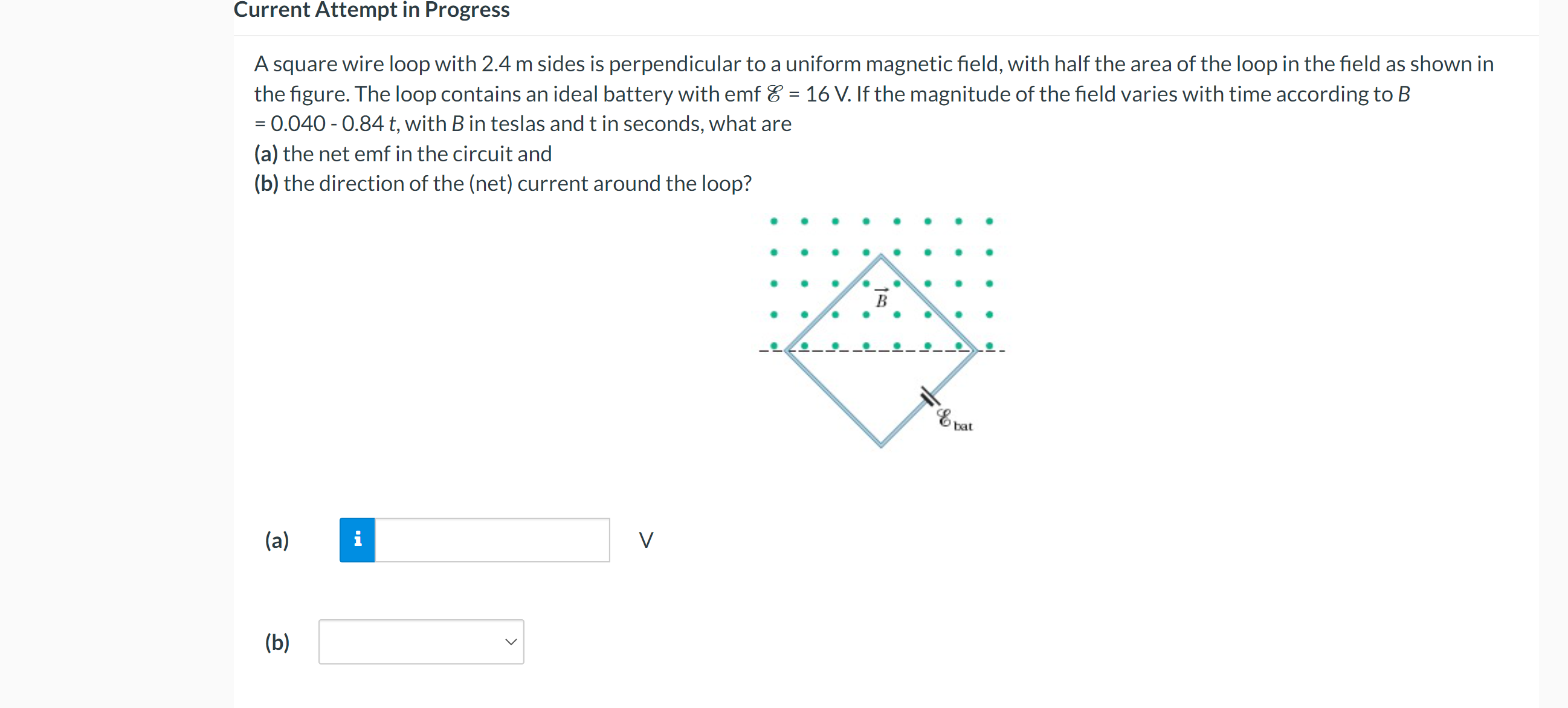 16 cm and resistance 12 0 is located in a uniform magnetic