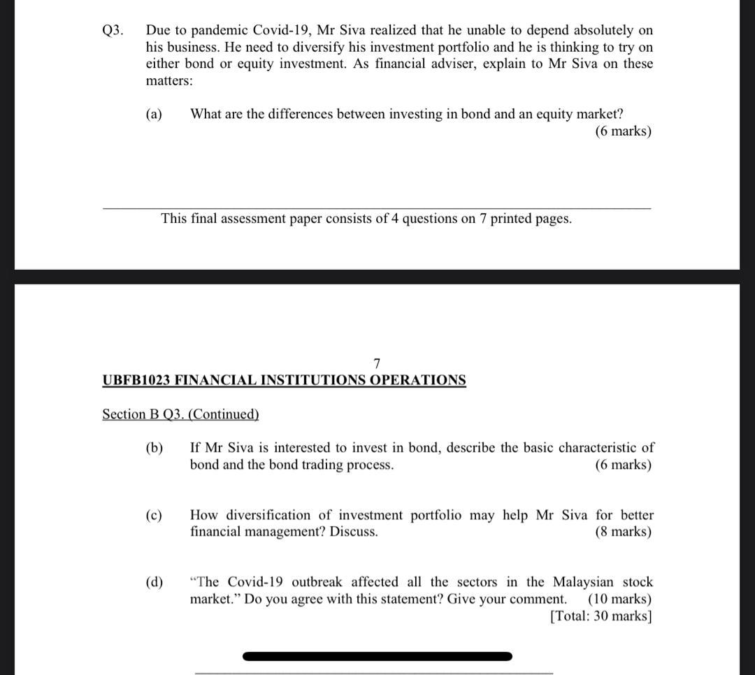EMERGENCY PLS HELP WITH QUESTION A AND B Q3. Due to pandemic