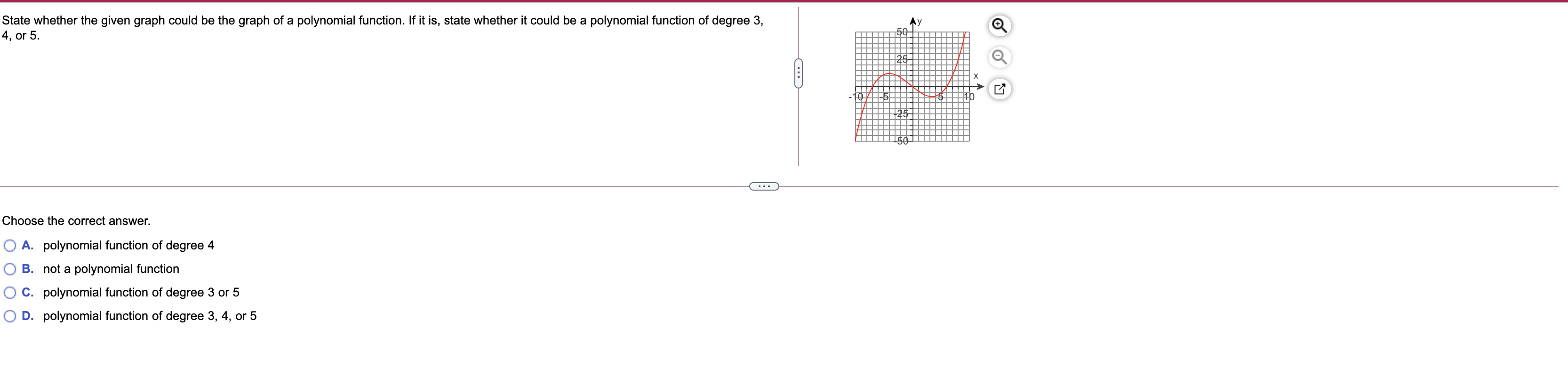 linear cost function. O A. C(x) = 5x + 23 O B.
