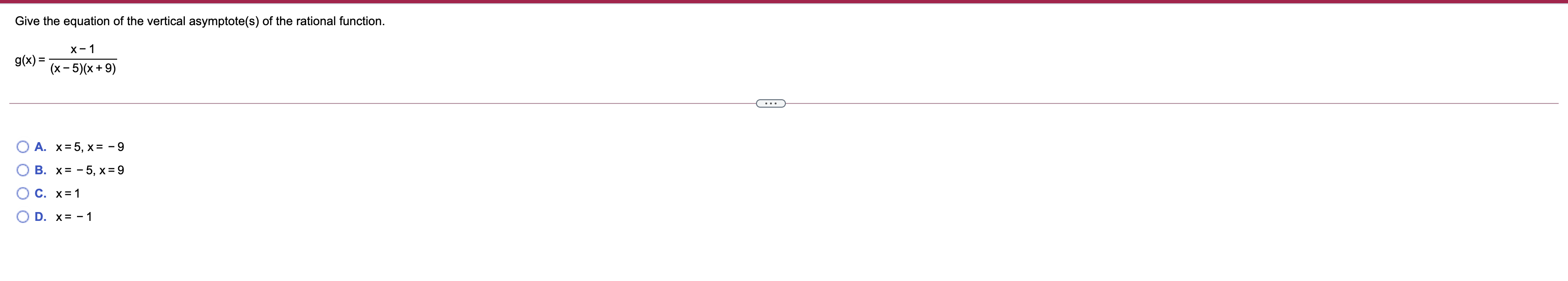 C(x) = 23x + 5 O C. C(x) = 23x - 5