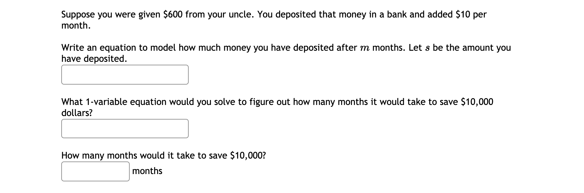 The smallest m-intercept is m = C] . The largest m-intercept is