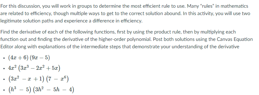  For this discussion, you will work in groups to determine the