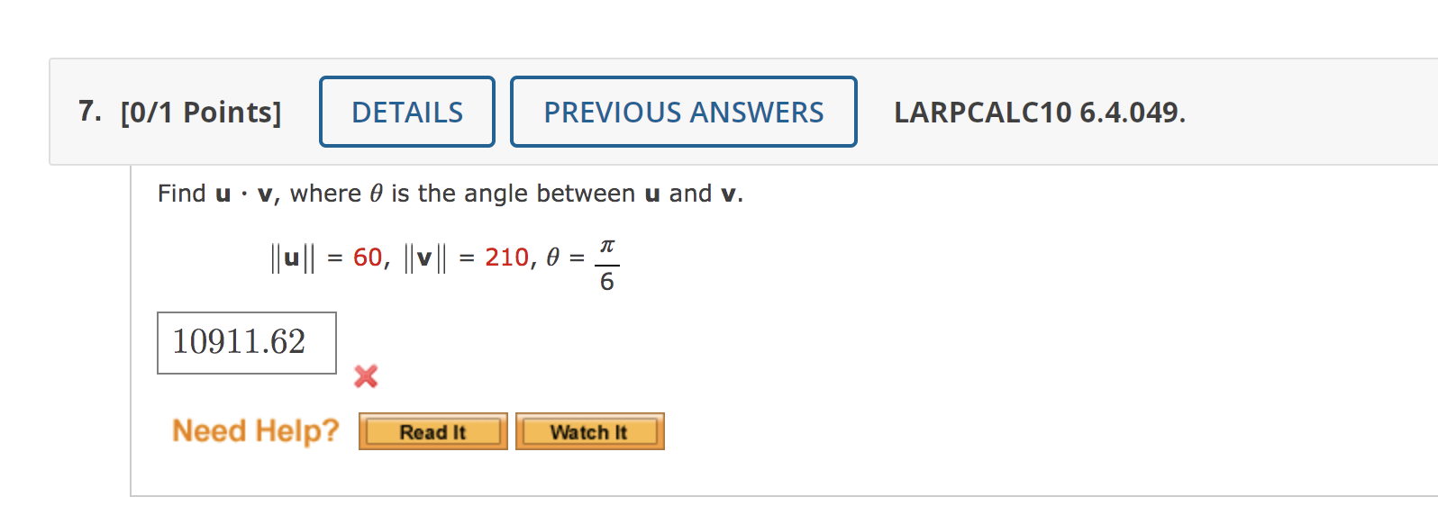 = (U1, U2) and v = (V1, V2) is as follows. u