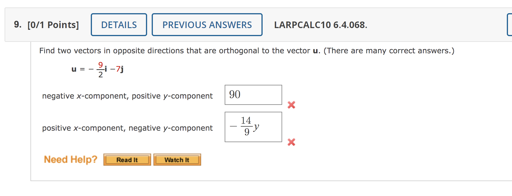 . v = u1V1 + u2V2 Simplify the product using this definition