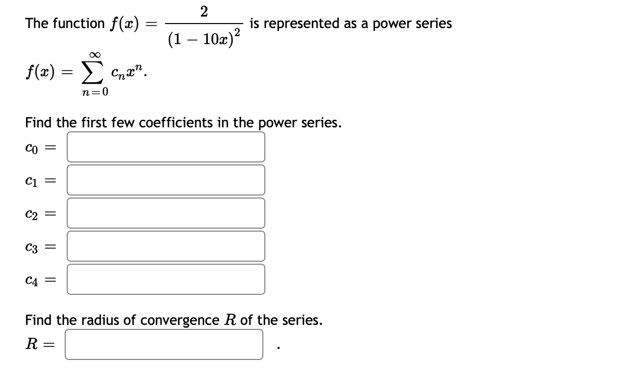 as a power series a; .9 9 || || || Find the