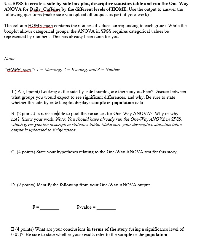  Use SPSS to create a side-by-side box plot, descriptive statistics table