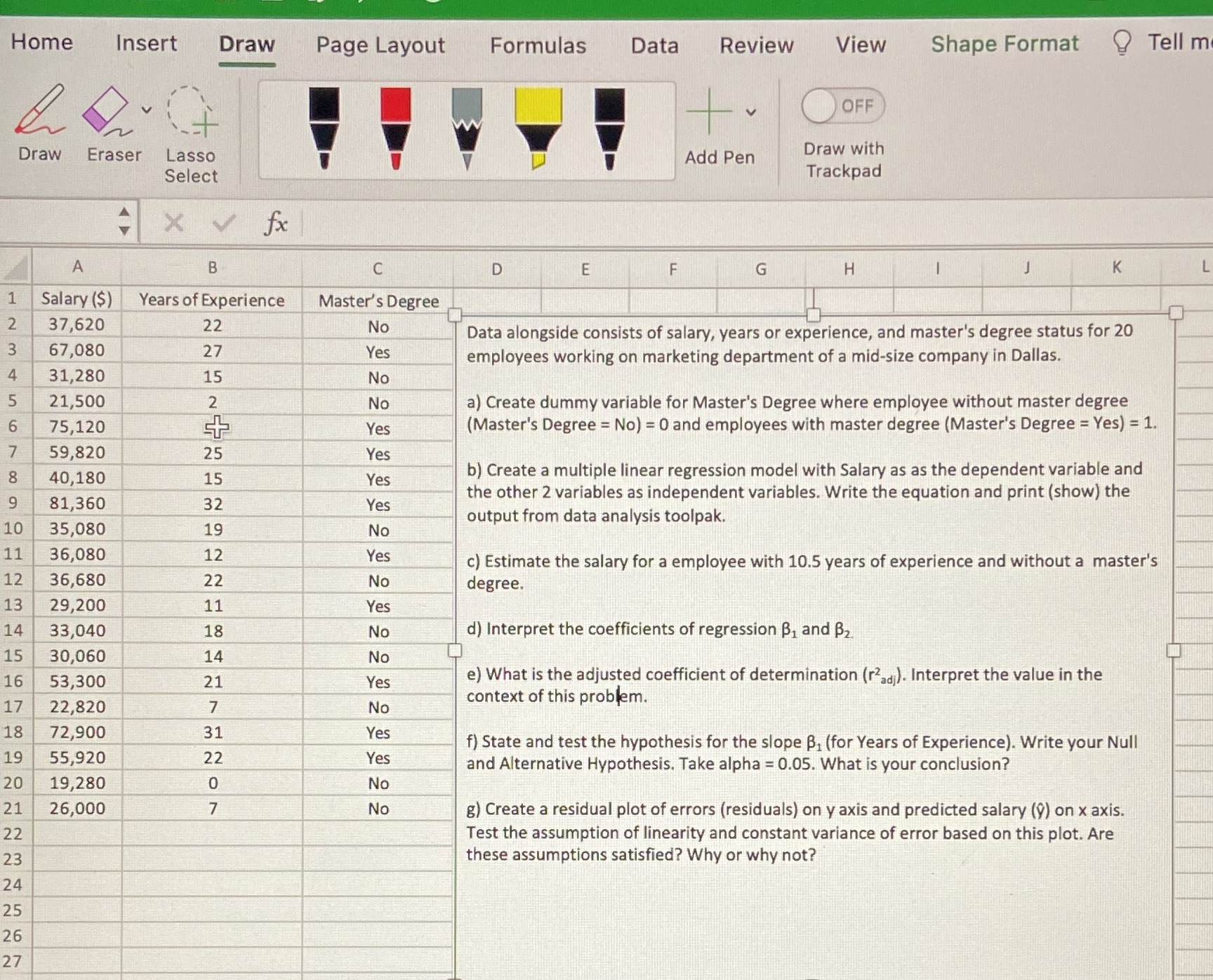 Home Insert Draw Page Layout Formulas Data Review View Shape Format