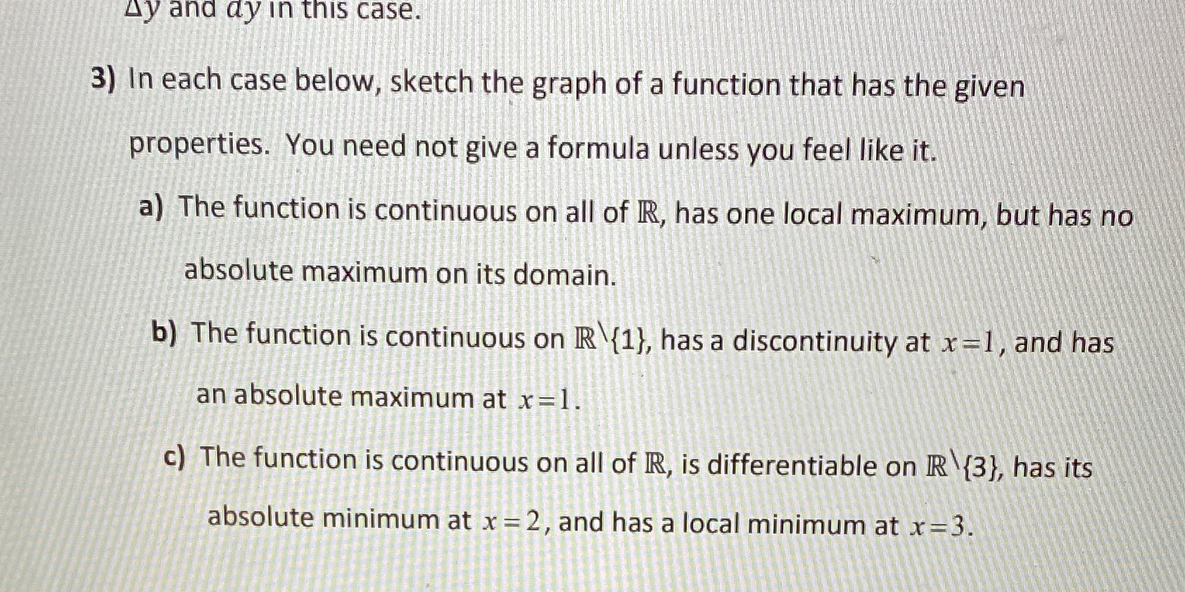 Ay and dy in this case. 3) In each case below,