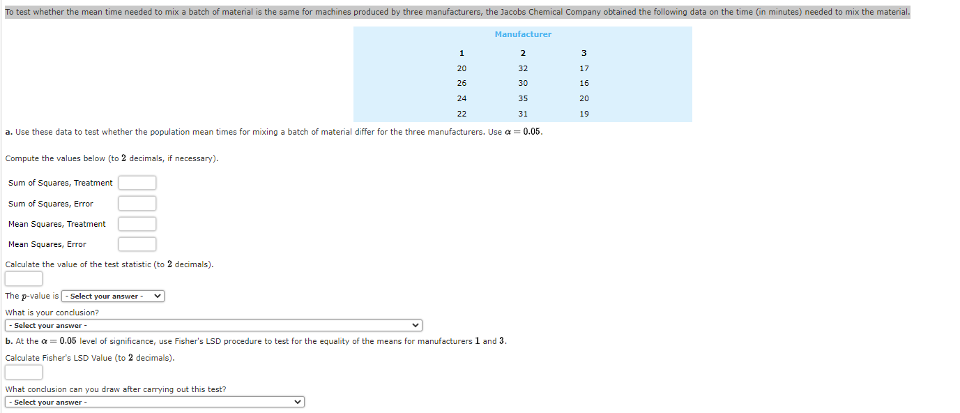 To test whether the mean time needed to mix a batch