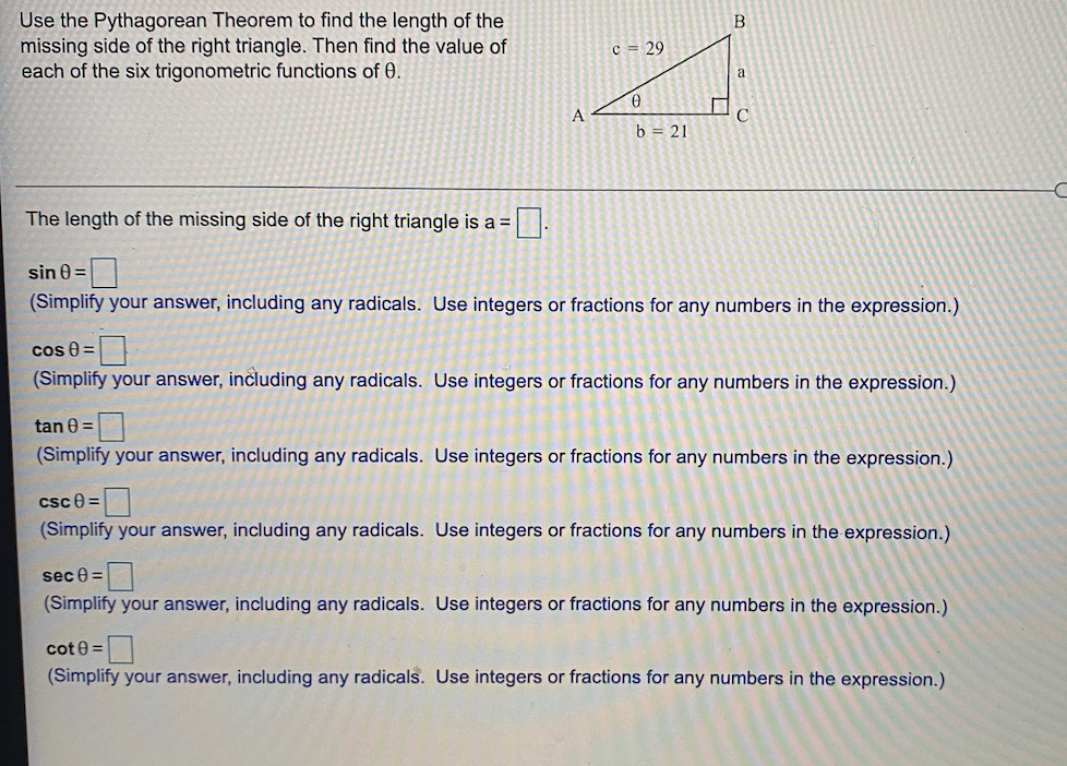 Please help!! Q1. Use the Pythagorean Theorem to find the length of
