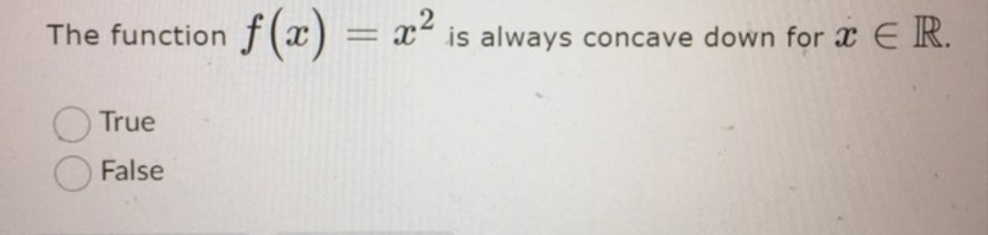 x ) = x2+1 , determine the interval(s) of concavity. O Concave
