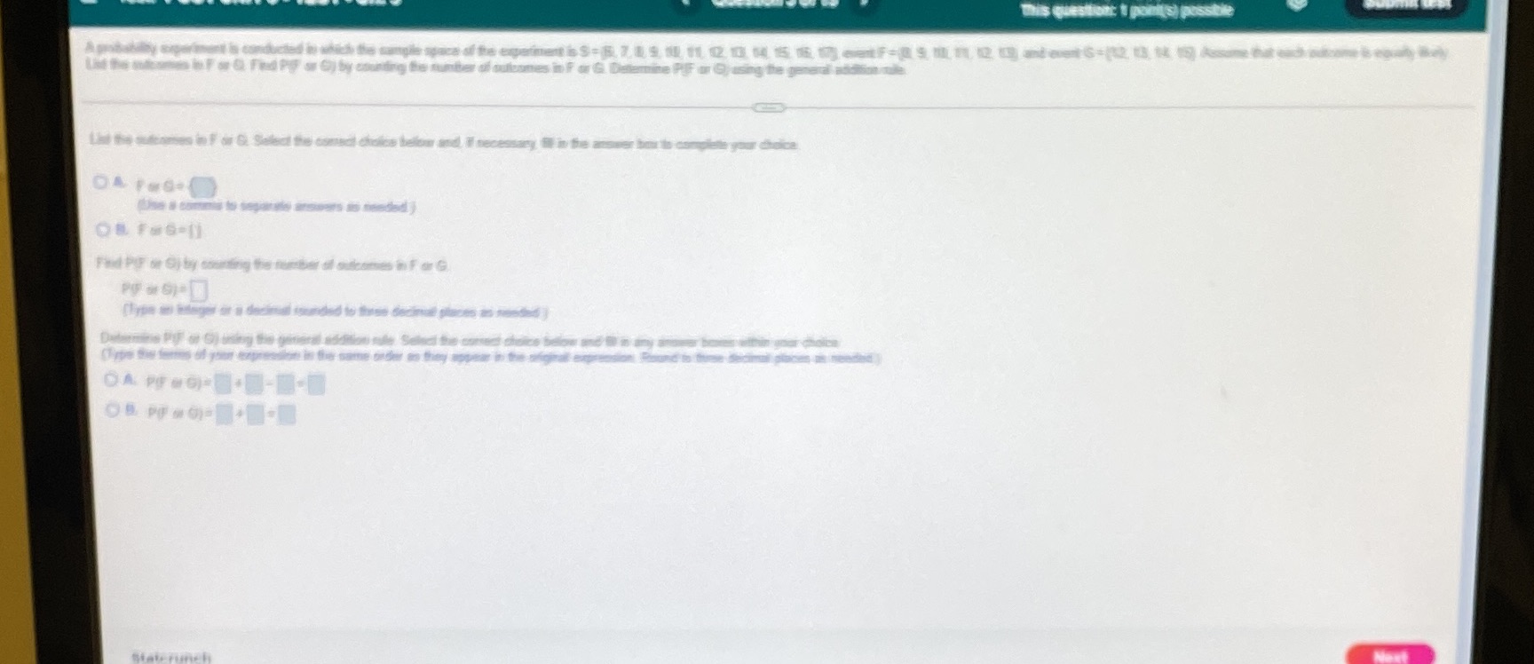  \fThis test: 15 point(s) possible = Test: POST UNIT 3 -