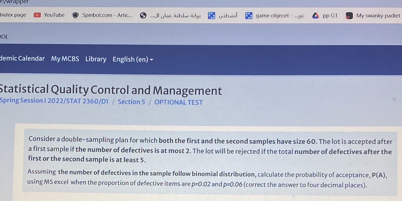 Using excel in this q !/wrapper Index page YouTube Spinbot.com - Artic...