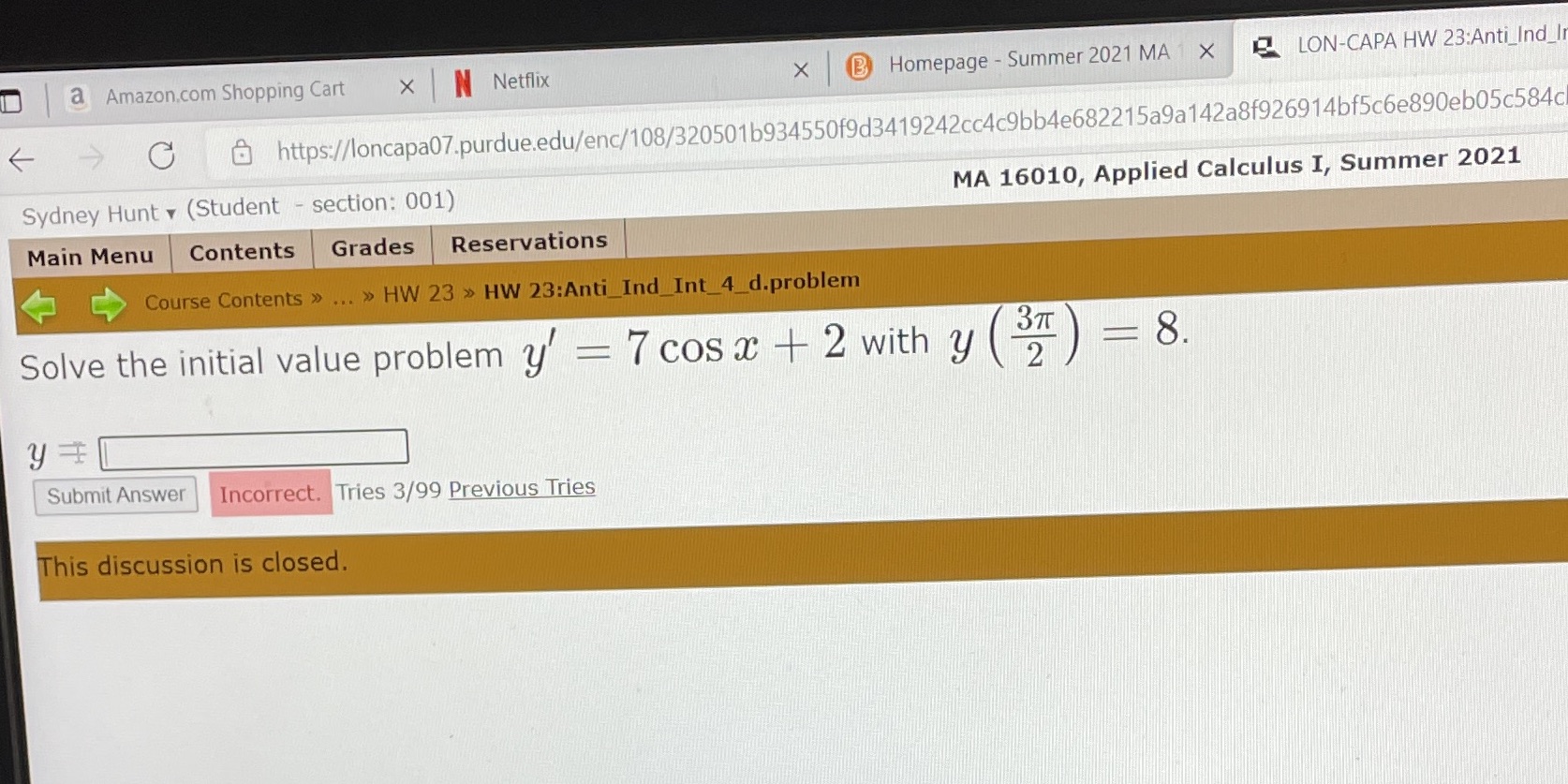 Having trouble. Can anyone help? a Amazon.com Shopping Cart X N Netflix