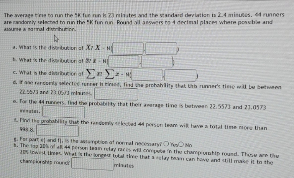 please send me the correct answers. The average time to run the