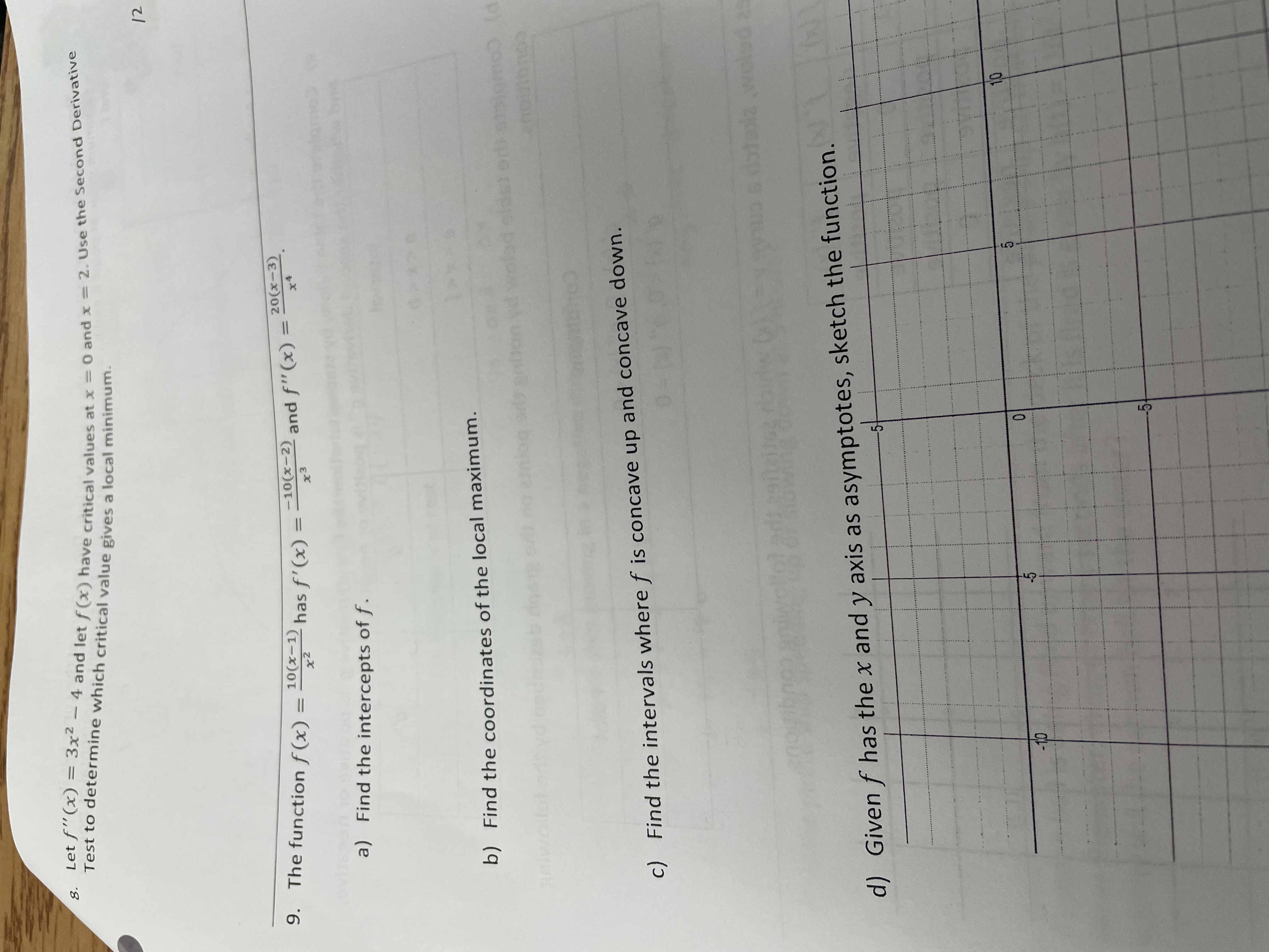 Solve the problem below 8 . Let f" (x) = 3x2 -