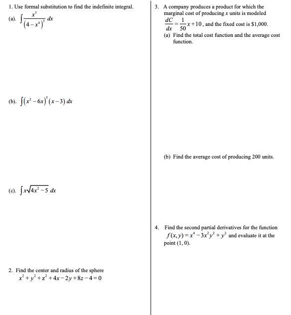 Can you do 2, 3 and 4 1. Use formal substitution to