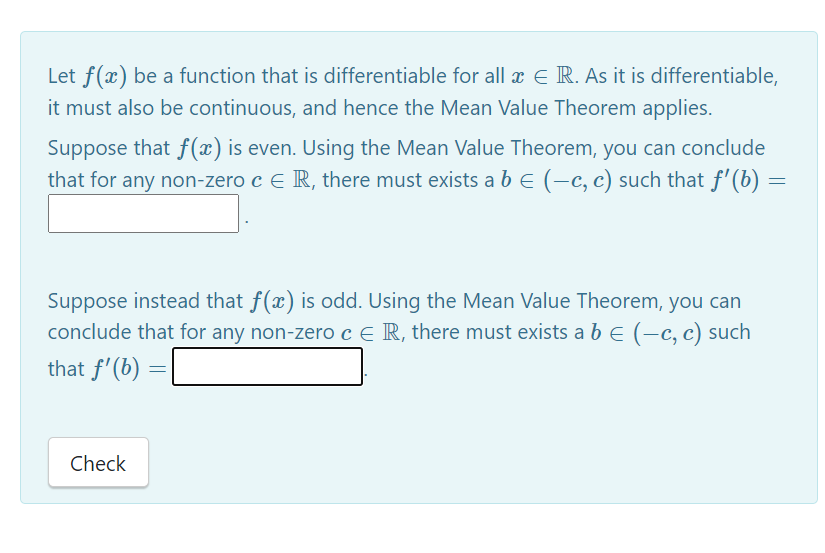  Let at) be a function that is differentiable for all at: