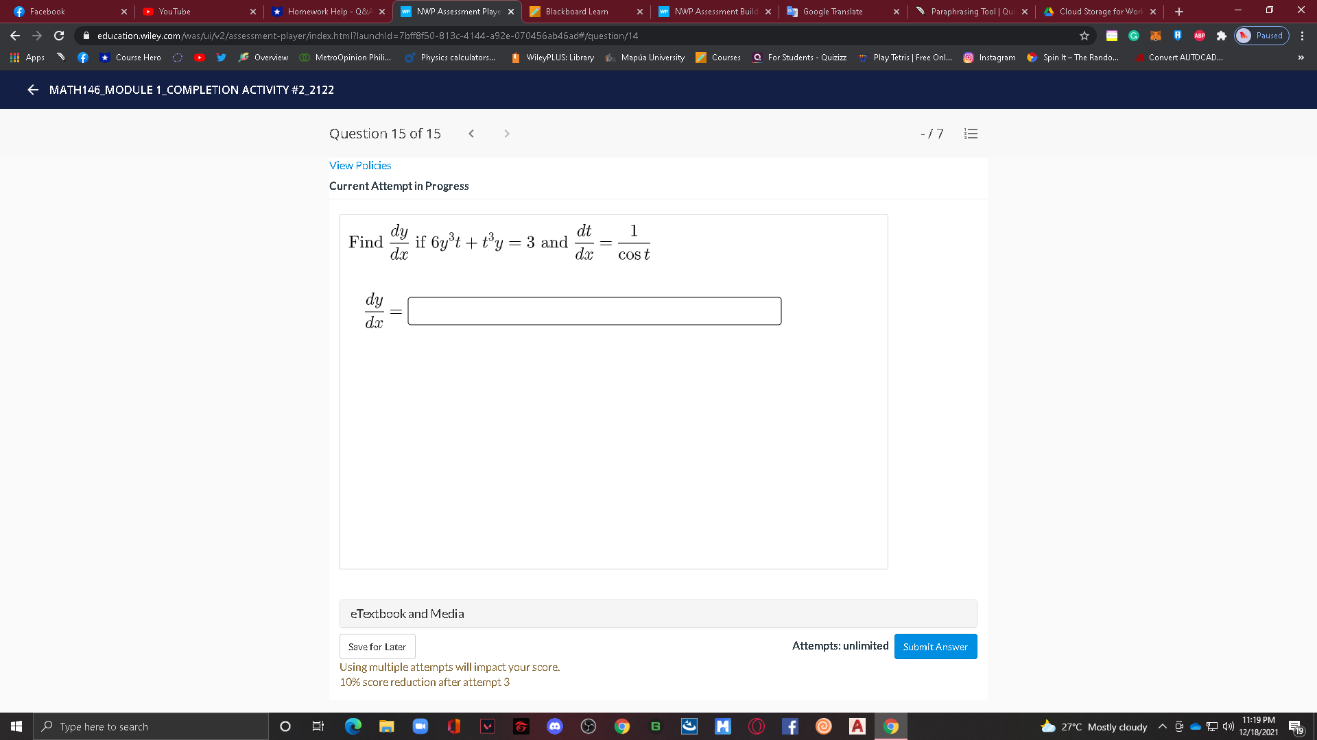f Facebook YouTube X *Homework Help - Q8 x WP NWP