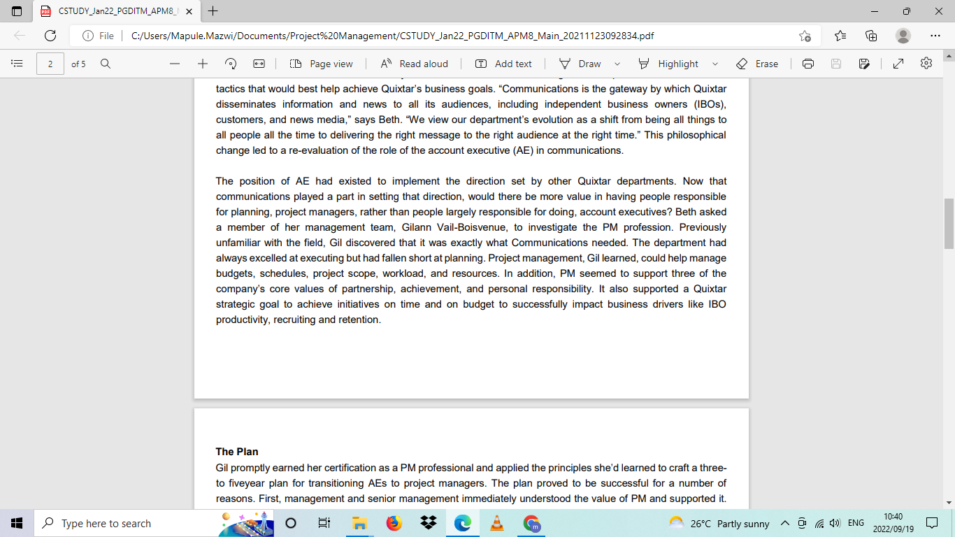 Add text | Draw Highlight Erase Question 3 (25 Marks) Project Communication