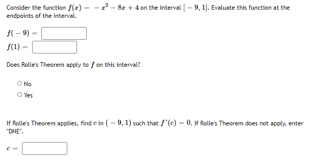 please assist Consider the function f(x) = - x- - 8x +