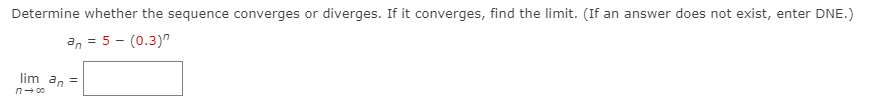 Calculus II Determine whether the sequence converges or diverges. If it