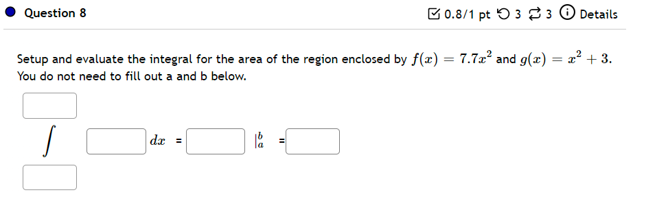  I Question 3 E 0.8M pt '0 3 8 3 6)
