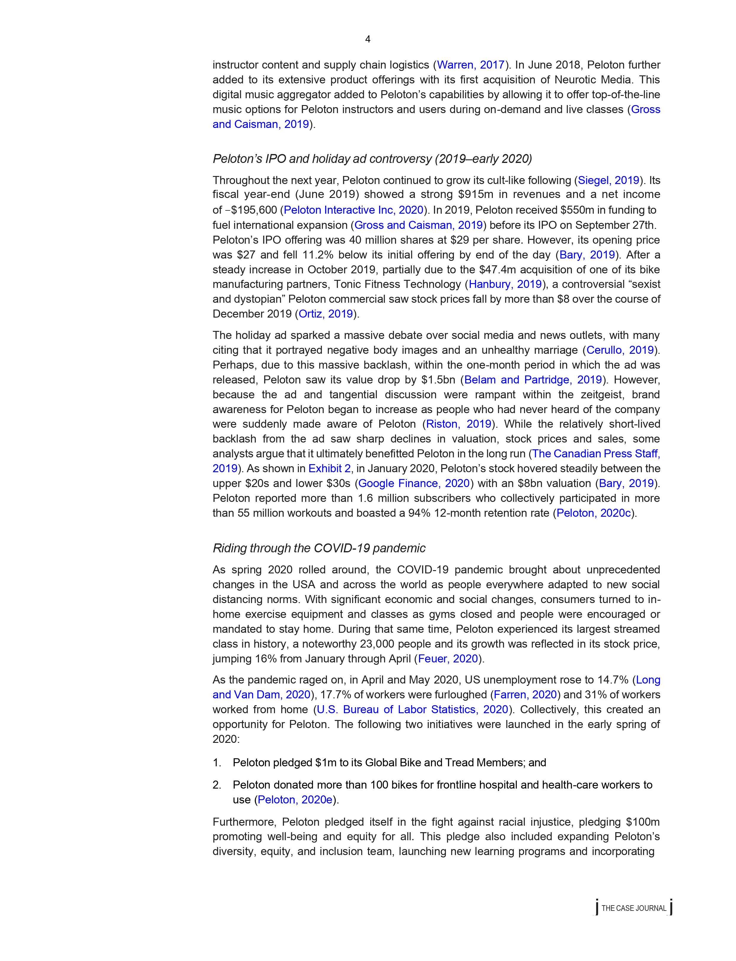 Peloton brings together the nine components of the business model. Use each