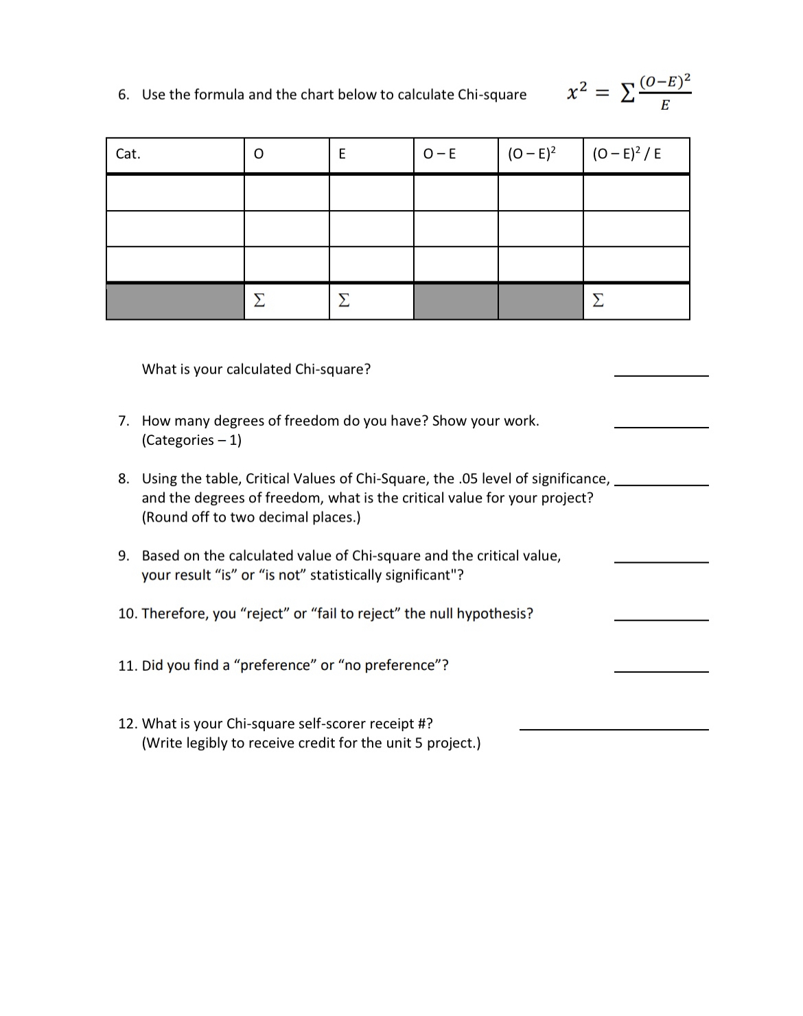 is the observed frequency for category 1? 3. What is the observed