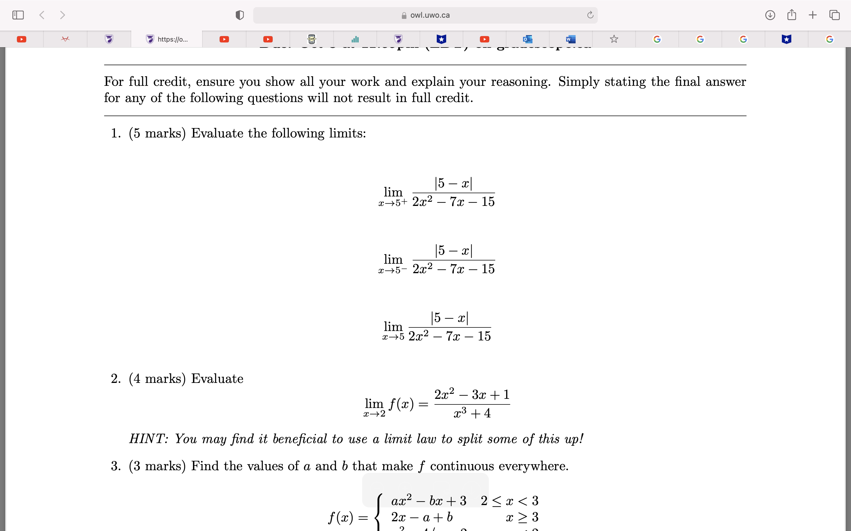 HELP ME WITH ALL 4 QUESTIONS PLEASE WITH STEPS owl.uwo.ca + https://o...