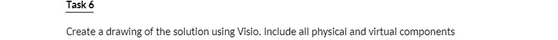 Task 6 Create a drawing of the solution using Visio. Include all