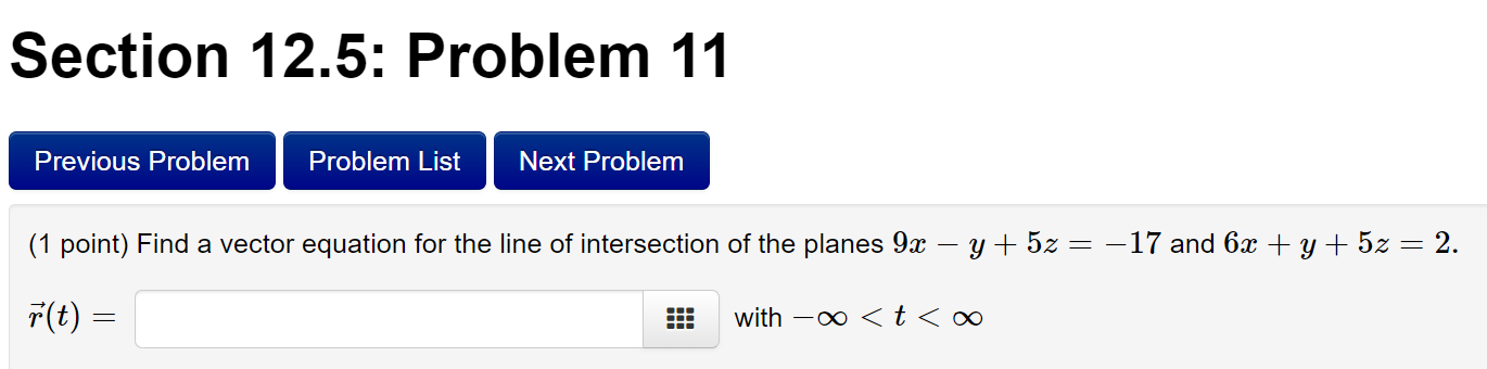 3z : 75. Angle is Section 12.5: Problem 10 Previous Problem Problem